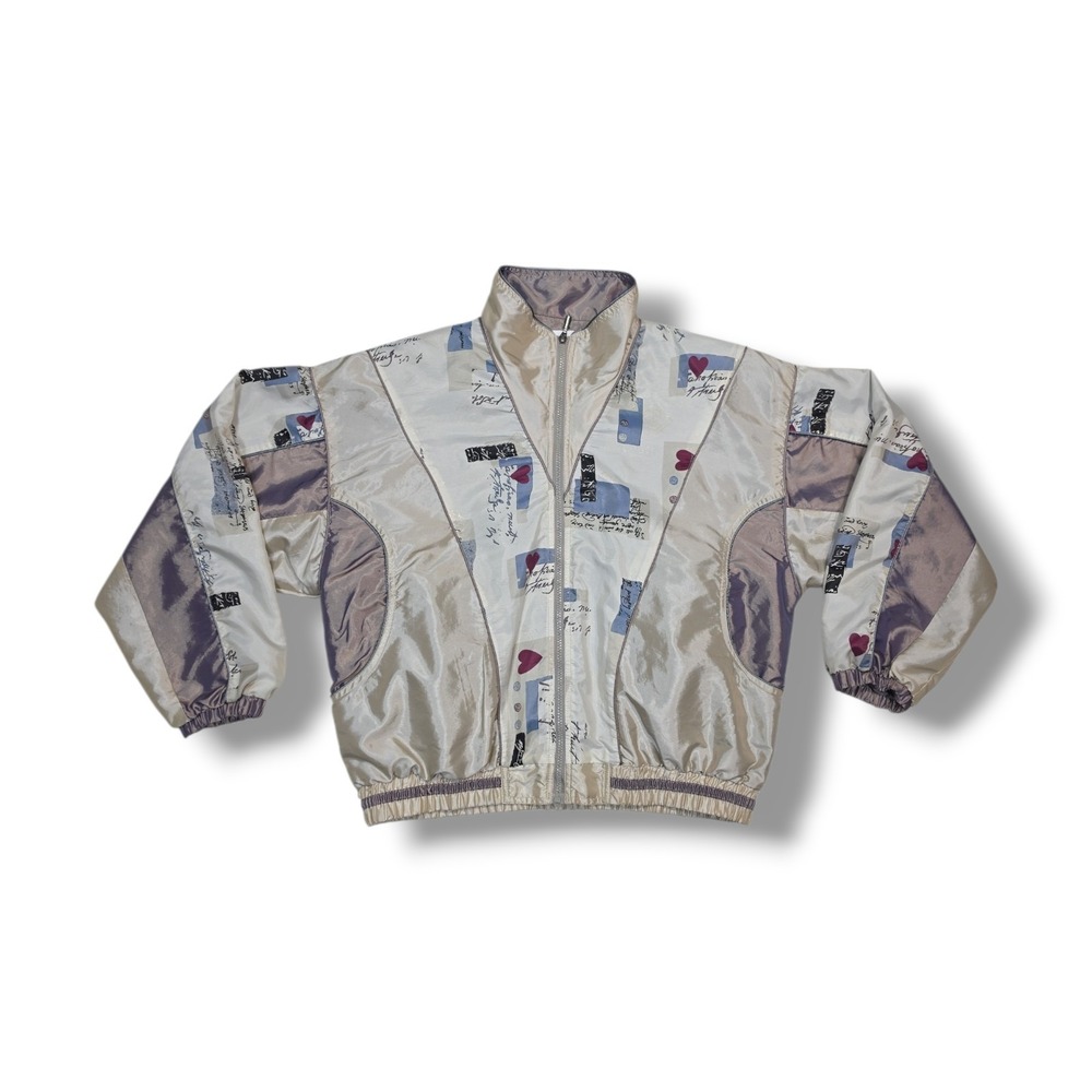Vintage Carolina Colours Beige Long Sleeve Windbreaker Jacket Women's L